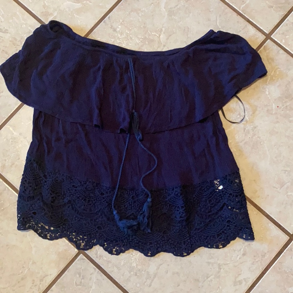 Shein- navy off the shoulder top